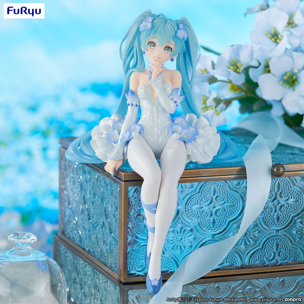 Hatsune Miku Noodle Stopper PVC Statue Miku Flower Fairy Nemophila 15 cm