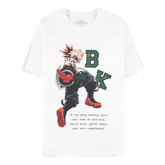 My Hero Academia T-Shirt White Bakugo Quote Size M